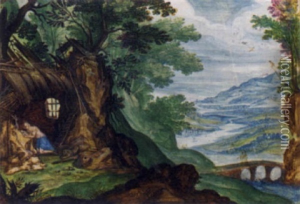Saint Jerome In The Wilderness Oil Painting - Friedrich Brentel the Elder