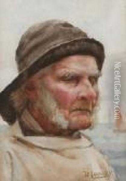 Two Fishermen Oil Painting - William Langley