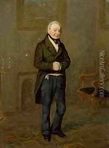 Portrait of a Household Steward of Bramham Park Yorkshire Oil Painting - George Garrard