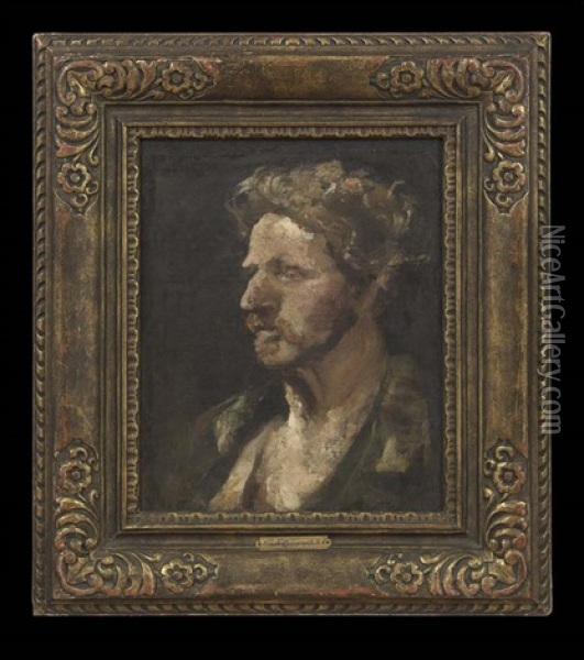 Portrait Of A Man Oil Painting - Frank Duveneck