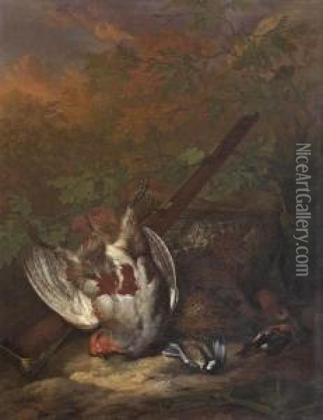 Jagdstillleben Miterlegten Vogeln Oil Painting - Ignatius Josephus van Regemorter