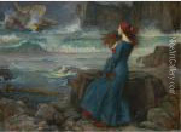 Miranda-the Tempest Oil Painting - John William Waterhouse