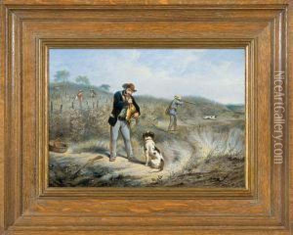 Polowanie Na Zajace Oil Painting - Johann Heinrich Carl Schulz