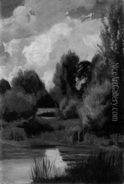 Landschaft Mit Teich Oil Painting - Johann Rudolf Koller