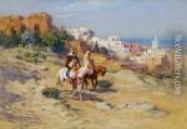 Cavaliers Sur Les Hauteurs D'alger Oil Painting - Frederick Arthur Bridgman