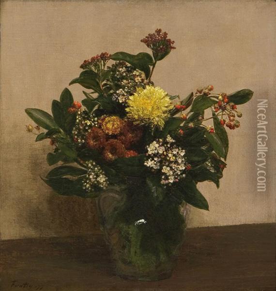 ''bouquet D'hiver'' Oil Painting - Ignace Henri Jean Fantin-Latour