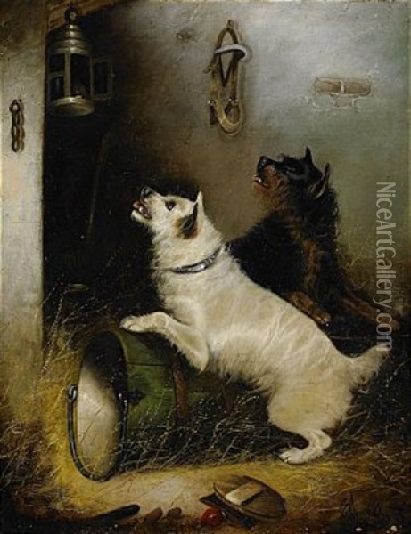 Lekande Hundar Oil Painting - Edward Armfield