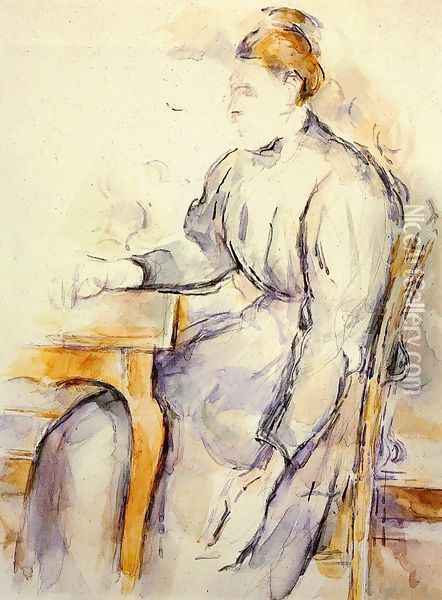 Seated Woman Oil Painting - Paul Cezanne