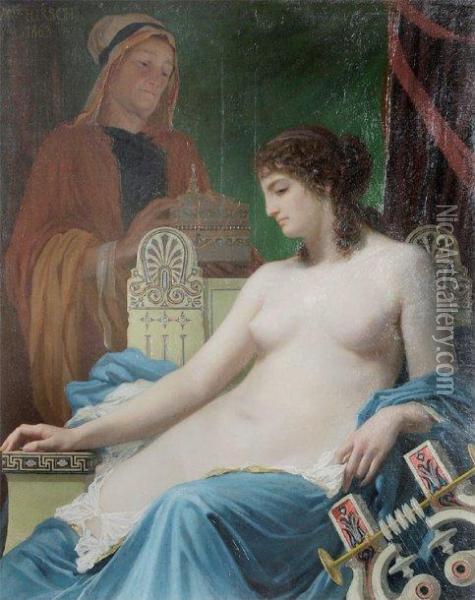 Le Tepidarium Sur Sa Toile D'origine (hardy Alan) Oil Painting - Auguste Alexandre Hirsch