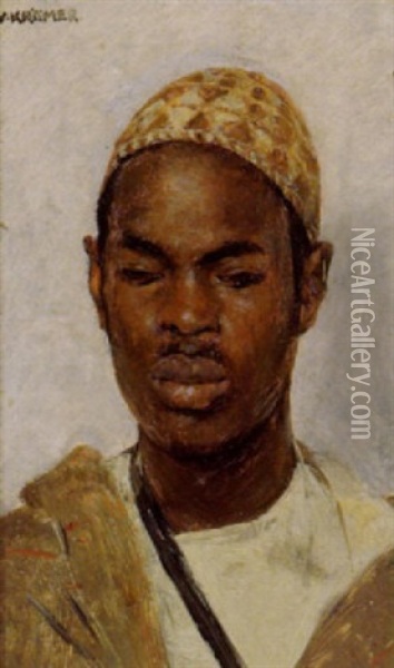 Portrat Eines Afrikaners Oil Painting - Johann Victor Kramer