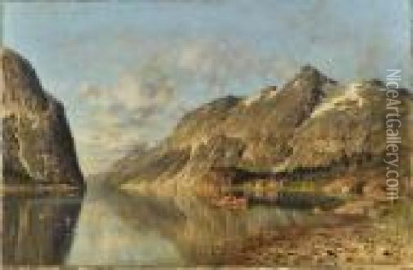 Vue De Fjord Oil Painting - Adelsteen Normann
