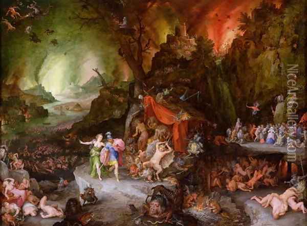 Aeneas and the Sibyl in the Underworld 1598 Oil Painting - Otto Eerelman