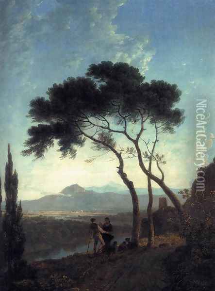 The Vale of Narni c. 1760 Oil Painting - Richard Wilson