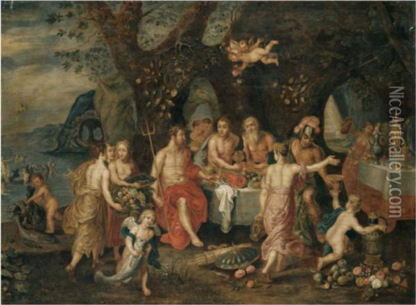 The Banquet Of Achelous Oil Painting - Hendrik van Balen
