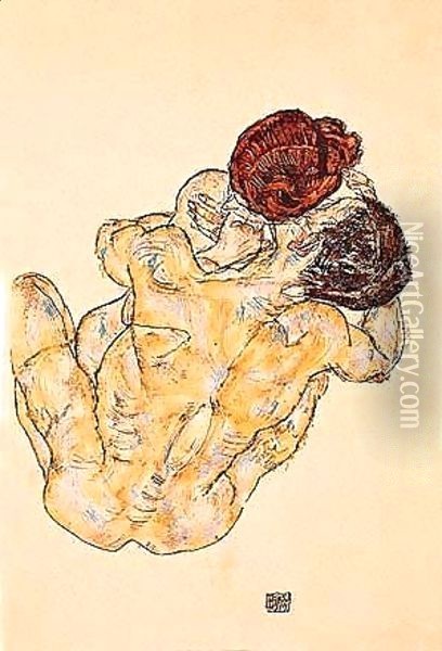 Embrace Oil Painting - Egon Schiele