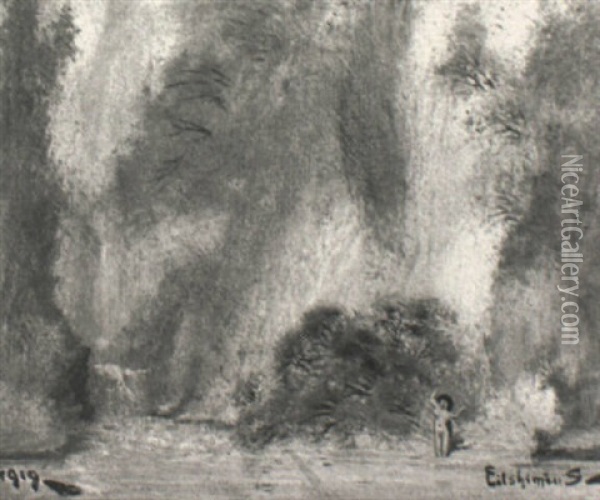 Girl Standing In Water Oil Painting - Louis Michel Eilshemius