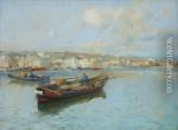 Vuelta A Casa De Los Primeros Barcos De Pesca Oil Painting - Eliseu Meifren i Roig