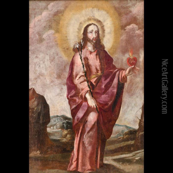 Cristo Simbolo Di Castita E Amore Filiale Oil Painting - Stephan Kessler