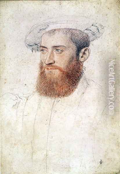 Portrait of an unknown man, c.1547 Oil Painting - (studio of) Clouet