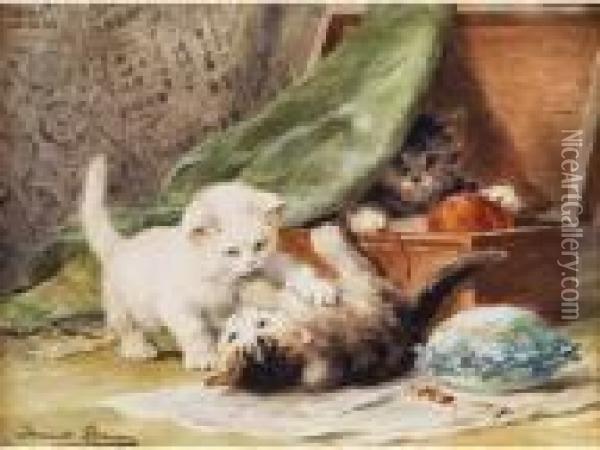 Spielende Katzen Oil Painting - Henriette Ronner-Knip