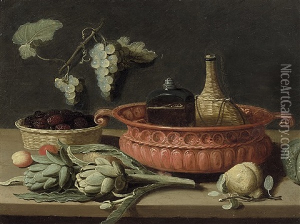 Nature Morte Aux Fruits Et Artichauts Oil Painting - Jan van Kessel the Elder