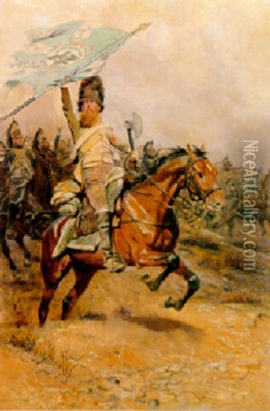 The Charge Oil Painting - Edouard Jean Baptiste Detaille