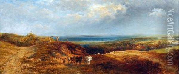 Landscape With Workers In A Quarry Oil Painting - Edmund John Niemann, Snr.