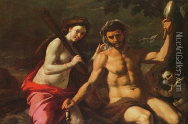 Hercules And Omphale Oil Painting - Mattia Preti