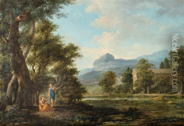 Paysage Classique Avec Le Temple De Neptune Oil Painting - Pierre Henri de Valenciennes