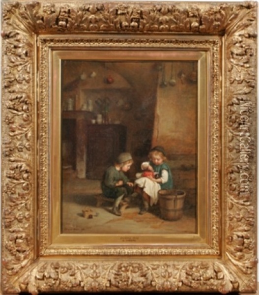 Doctoring Dolly Oil Painting - Pierre Edouard Frere