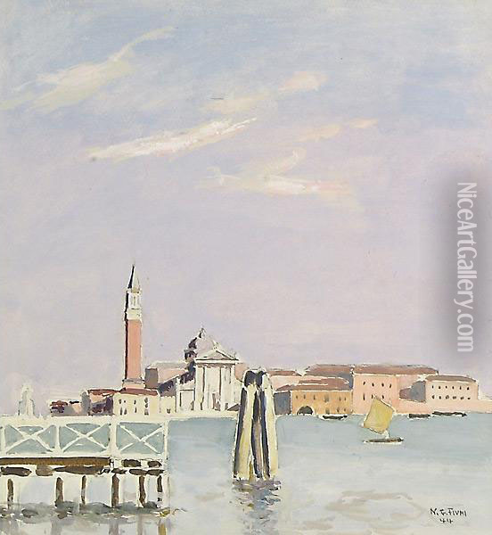 Veduta Di Venezia Oil Painting - Napoleone G. Fiumi