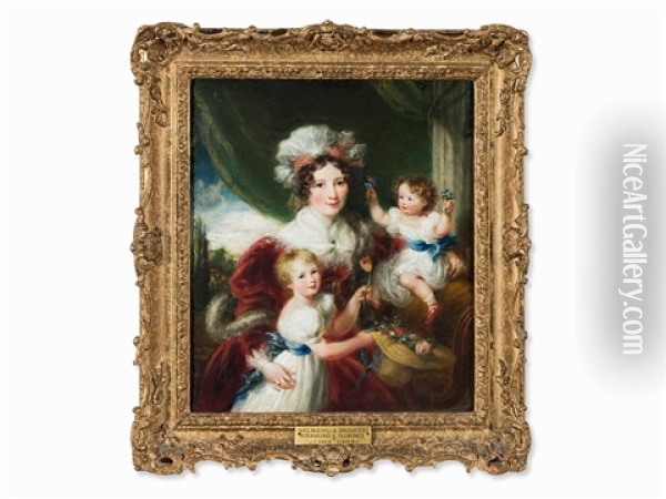 Mrs Hill & Her Daughters Oil Painting - John Phillip (Pope) Davis