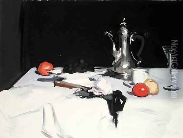 Still Life with Coffee Pot, c.1905 3 Oil Painting - Samuel John Peploe