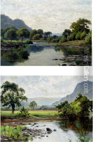 Rivers Conway & Llugwy Oil Painting - Thomas Spinks