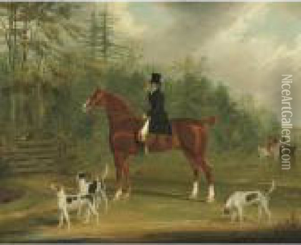 Property From A Private Collection, New York
 

 
 
 

 
 Edward Brockman, Esquire, M.p. With The East Kent Hounds Oil Painting - James Pollard