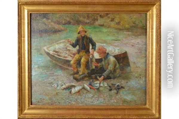 The Good Catch Oil Painting - Henry Scott Tuke