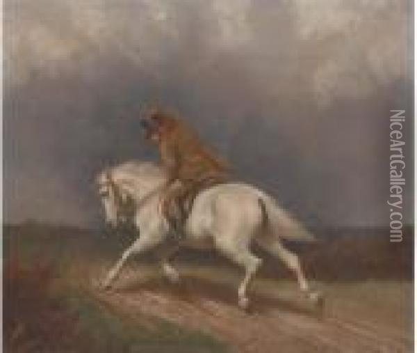 Riding Into The Storm Oil Painting - Francis Calcraft Turner