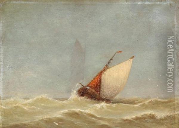 Visserschip Op Volle Zee Oil Painting - Hendrik Hulk