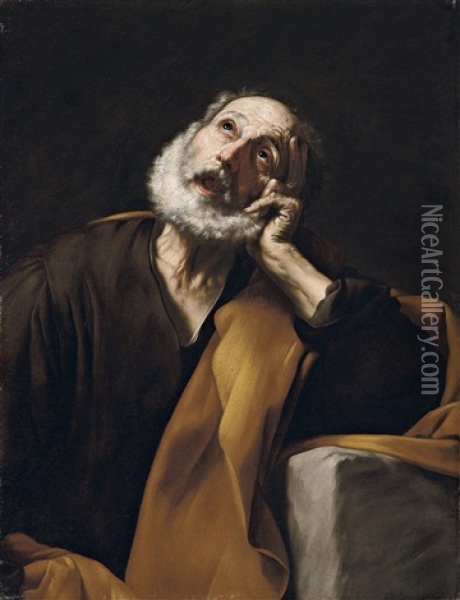 Der Busende Heilige Petrus Oil Painting - Jusepe de Ribera
