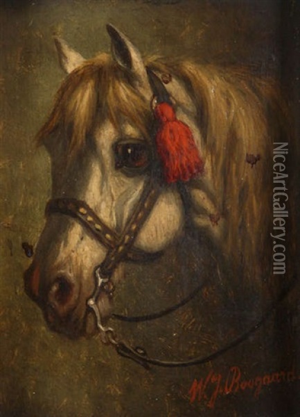 Cheval Attele Oil Painting - Willem Jacobus Boogaard
