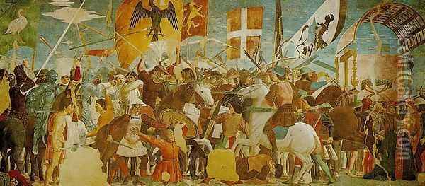 Legend of the True Cross: The Battle of Heraclius and Chosroes (Storie della Vera Croce: Battaglia di Eraclio e Cosroe) Oil Painting - Piero della Francesca