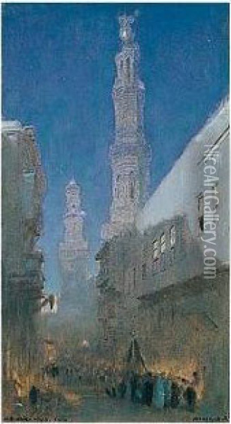 An Arabian Night - Cairo Oil Painting - Albert Goodwin