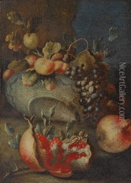 Fruchtestillleben Oil Painting - Giovanni Paolo Castelli (lo Spadino)