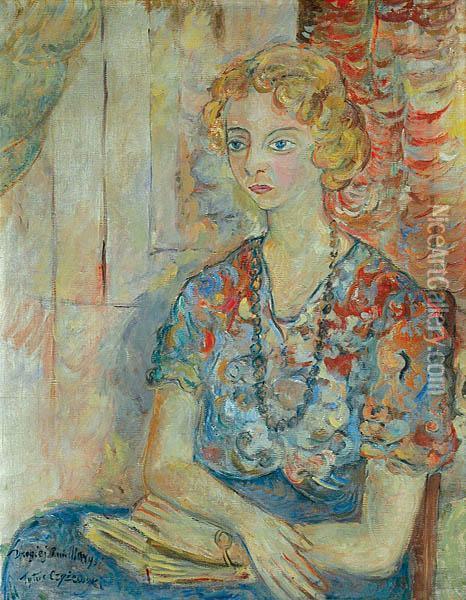 Portret Kobiety - Marii Chmurkowskiej Oil Painting - Tytus Czyzewski