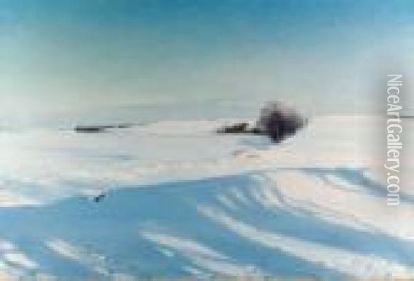 A Winter Morning Oil Painting - Sigvard Hansen