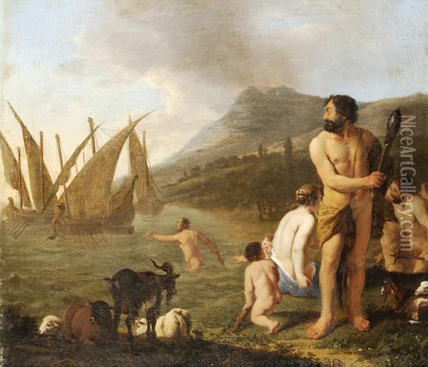 Episodio Della Vita Di Ercole Oil Painting - Cornelis Van Poelenburch