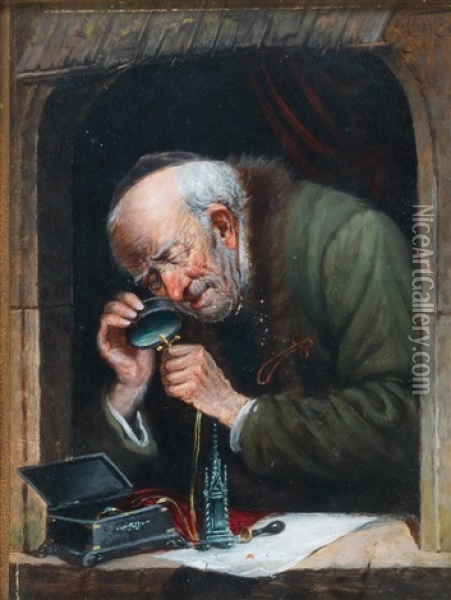 The Pawnbroker Oil Painting - Carl Schleicher