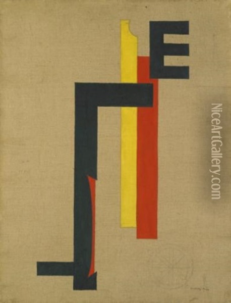 E-bild (e Picture) Oil Painting - Laszlo Moholy-Nagy