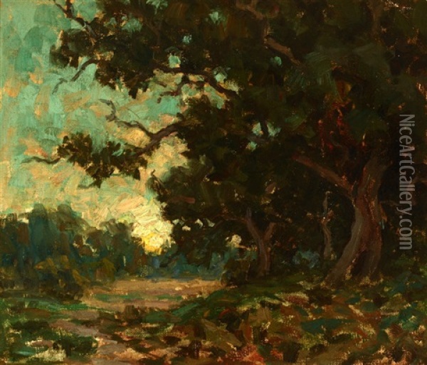 Eaton Canyon Oil Painting - Granville S. Redmond