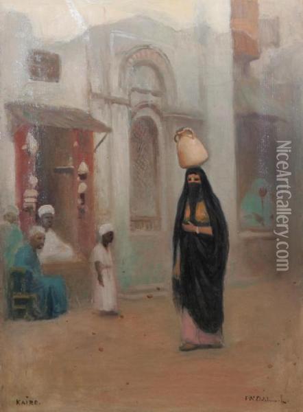 Vattenbarerska I Kairo Oil Painting - Frans Wilhelm Odelmark